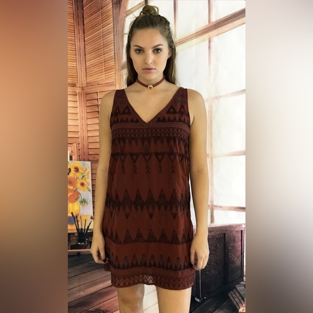 NWT Free People Beaded Boho Mini Shift Dress - Picture 11 of 14